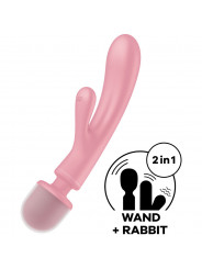 SATISFYER - MASSAGGIATORE VIBRATORE CONIGLIO TRIPLE LOVER ROSA