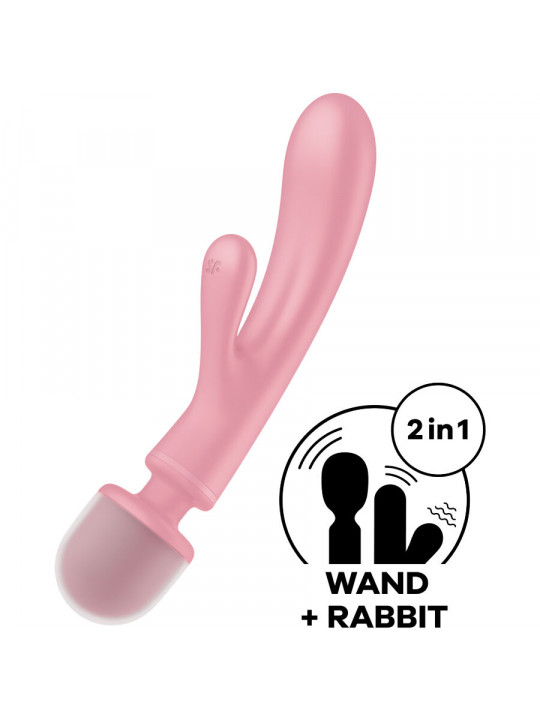 SATISFYER - MASSAGGIATORE VIBRATORE CONIGLIO TRIPLE LOVER ROSA