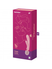 SATISFYER - MASSAGGIATORE VIBRATORE CONIGLIO TRIPLE LOVER ROSA