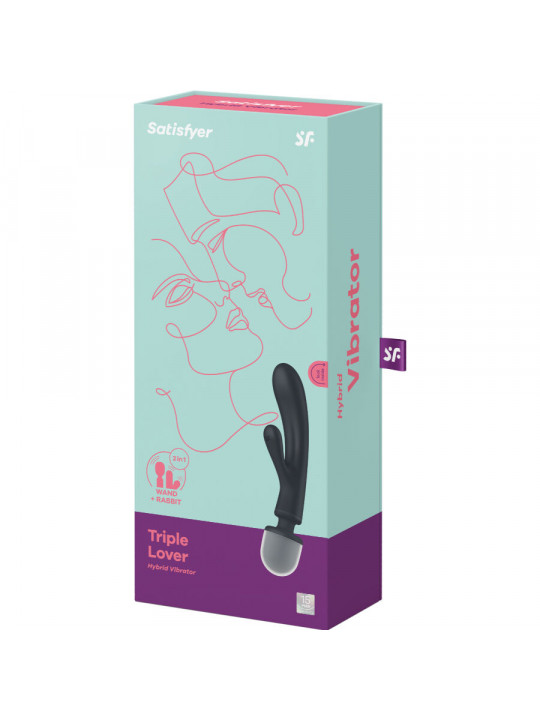 SATISFYER - MASSAGGIATORE VIBRATORE CONIGLIO TRIPLE LOVER GRIGIO