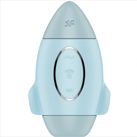 SATISFYER - MISSION CONTROL VIBRATORE PICCOLO BLU A DOPPIO IMPULSO