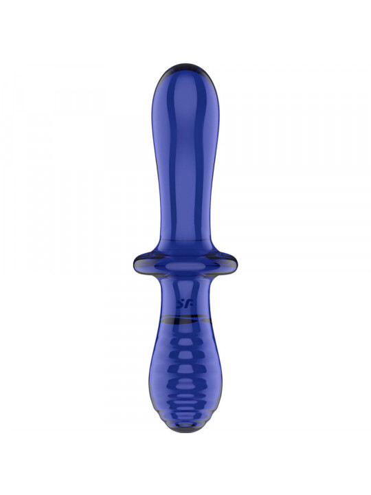 SATISFYER - DILDO DOPPIO CRISTALLO BLU