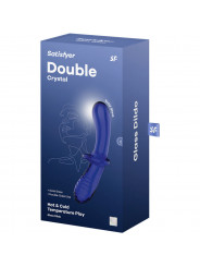 SATISFYER - DILDO DOPPIO CRISTALLO BLU