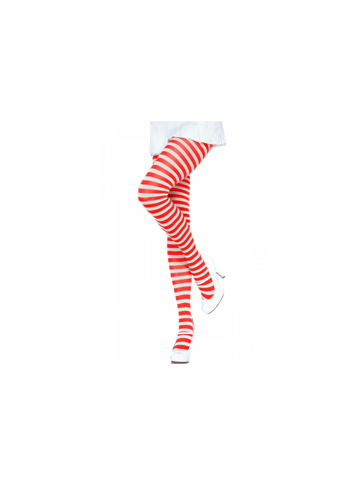 LEG AVENUE - COLLANT A RIGHE BIANCO/ROSSO