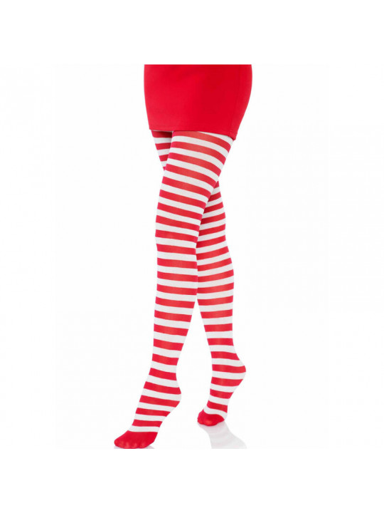 LEG AVENUE - COLLANT A RIGHE BIANCO/ROSSO