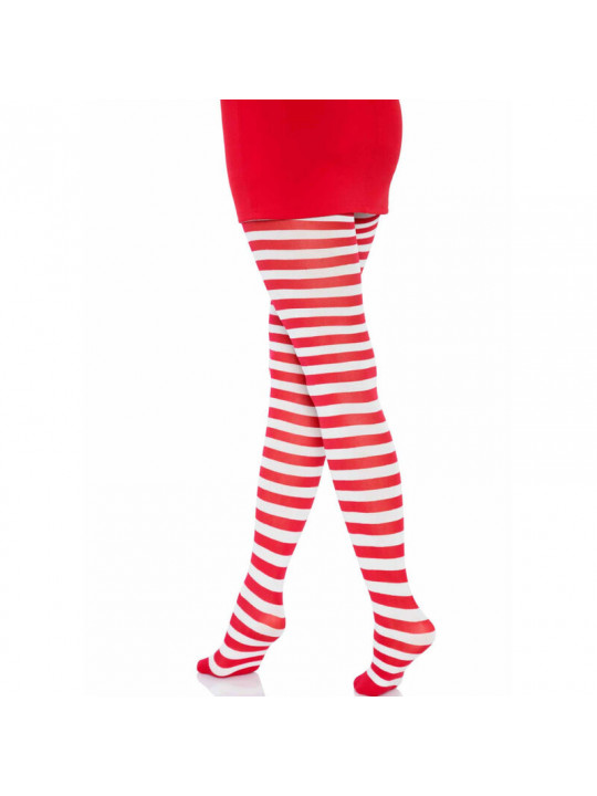 LEG AVENUE - COLLANT A RIGHE BIANCO/ROSSO