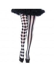 LEG AVENUE - COLLANT ARLECCHINO NERO/BIANCO