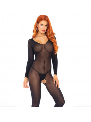 LEG AVENUE - BODYSTOCKING MANICA LUNGA NERO