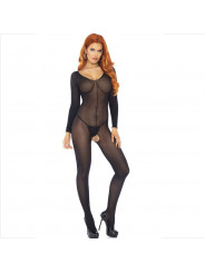 LEG AVENUE - BODYSTOCKING MANICA LUNGA NERO