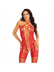 LEG AVENUE - BODYSTOCKING CAVEZZA COLLO ROSSO CUORI ROSSI