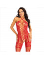 LEG AVENUE - BODYSTOCKING CAVEZZA COLLO ROSSO CUORI ROSSI