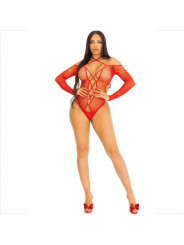 LEG AVENUE - BODY CROTHLESS CON ROSSO LUCIDO