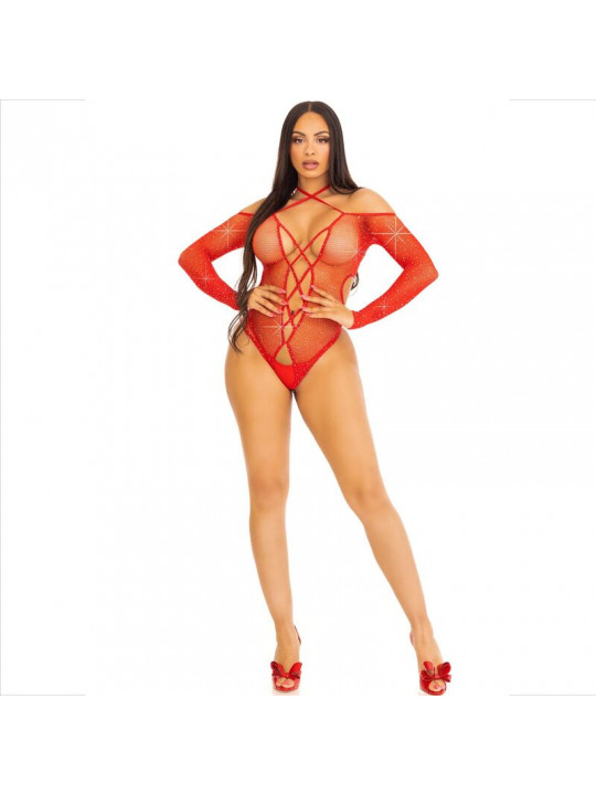 LEG AVENUE - BODY CROTHLESS CON ROSSO LUCIDO