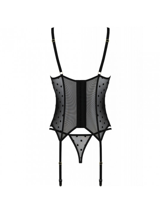 PASSION - CORSETTO E PERIZOMA MARINA NERO S/M