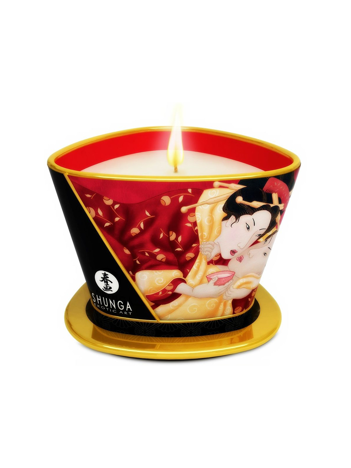 SHUNGA - MINI CARESS BY CANDELIGHT CANDELA DA MASSAGGIO FRAGOLE E CAVA 170 ML