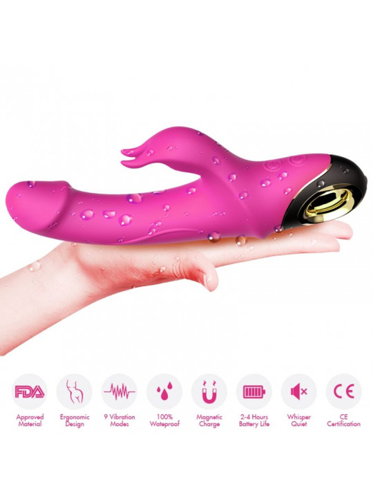 ARMONY - METEROR DILDO VIBRATORE RABBIT ROTATOR FUCSIA