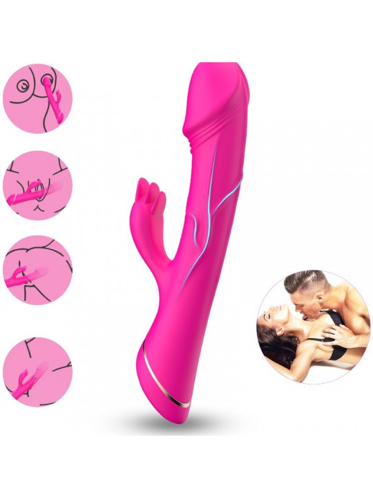 ARMONY - DILDO VIBRATORE CONIGLIO IN SILICONE FUCSIA