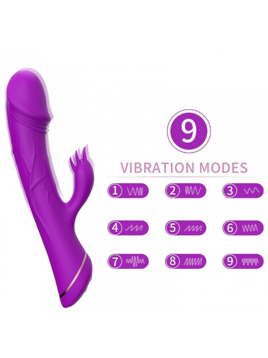 ARMONY - VIBRATORE DILDO CONIGLIO IN SILICONE VIOLA