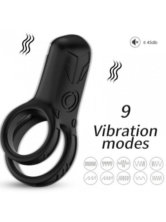 ARMONY - VIBRATORE DOPPIO ANELLO NERO