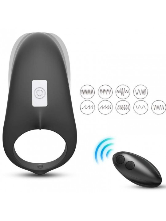 ARMONY - ANELLO VIBRATORE SHARK PER TELECOMANDO DI COPPIA NERO