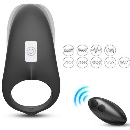 ARMONY - ANELLO VIBRATORE SHARK PER TELECOMANDO DI COPPIA NERO