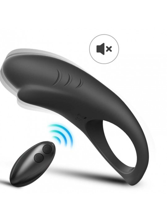 ARMONY - ANELLO VIBRATORE SHARK PER TELECOMANDO DI COPPIA NERO