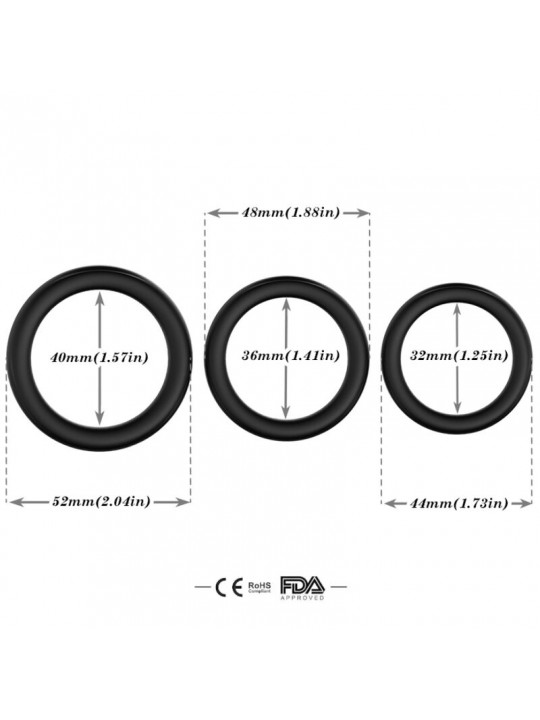 ARMONY - ANELLO TRIPLO IN SILICONE NERO