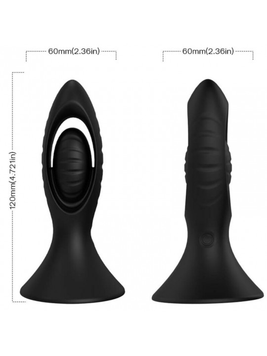 ARMONY - VIBRATORE E PLUG ANALE IN SILICONE NERO