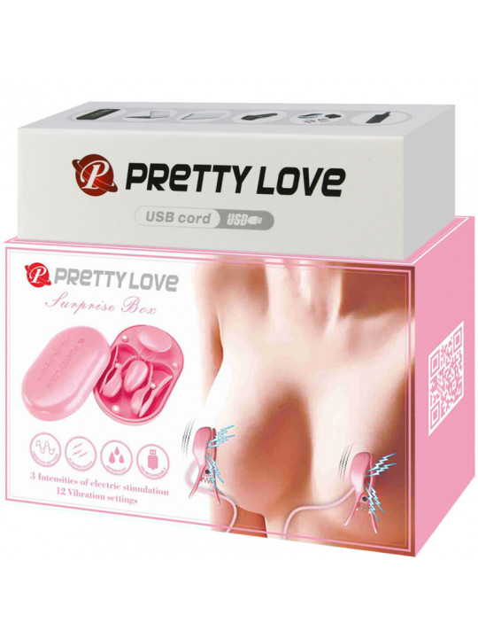 PRETTY LOVE - SCATOLA A SORPRESA PINZETTE PER ELETTROSTIMOLAZIONE ROSA