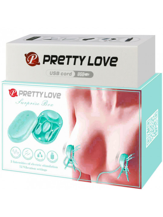 PRETTY LOVE - SCATOLA A SORPRESA PINZETTE PER ELETTROSTIMOLAZIONE BLU