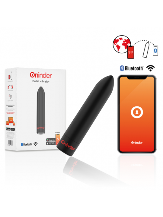 ONINDER - BERLIN VIBRATORE BULLET NERO 9 MODALITÀ 8,5 X 2 CM - APP GRATUITA