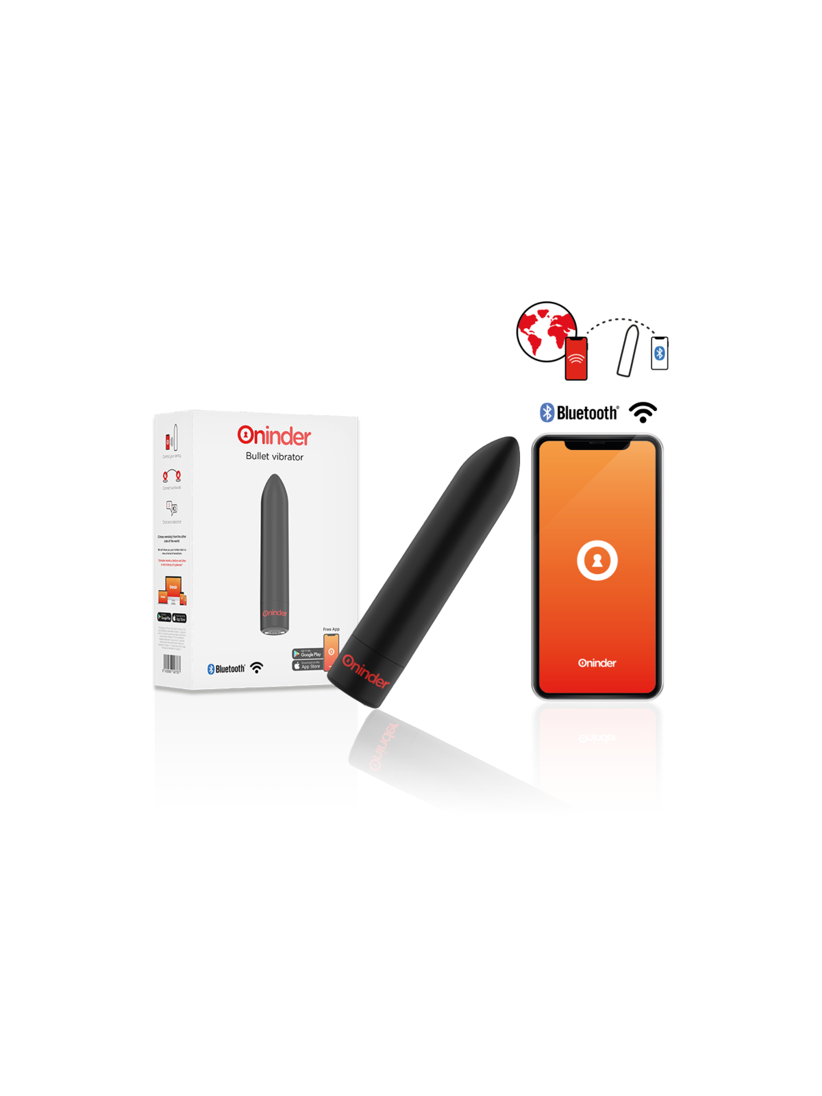 ONINDER - BERLIN VIBRATORE BULLET NERO 9 MODALITÀ 8,5 X 2 CM - APP GRATUITA