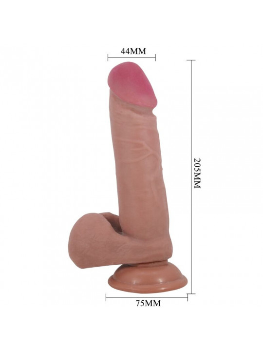 PRETTY LOVE - DILDO REALISTICO SLIDING SKIN SERIES CON VENTOSA SCORREVOLE DELLA PELLE FLESH 20,5 CM