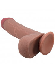 PRETTY LOVE - DILDO REALISTICO SLIDING SKIN SERIES CON VENTOSA SCORREVOLE DELLA PELLE MARRONE 23,4 CM