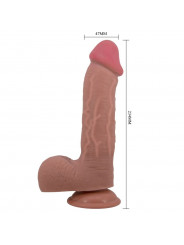 PRETTY LOVE - DILDO REALISTICO SLIDING SKIN SERIES CON VENTOSA SCORREVOLE DELLA PELLE MARRONE 23,4 CM