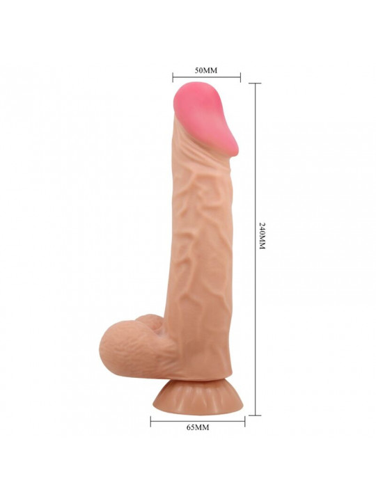 PRETTY LOVE - DILDO REALISTICO SLIDING SKIN SERIES CON VENTOSA SCORREVOLE DELLA PELLE CONTROLLO REMOTO FLESH 24 CM