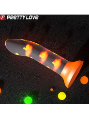 PRETTY LOVE - DILDO MAGICO NIGHTFALL SENZA VIBRAZIONI ARANCIO LUMINOSO