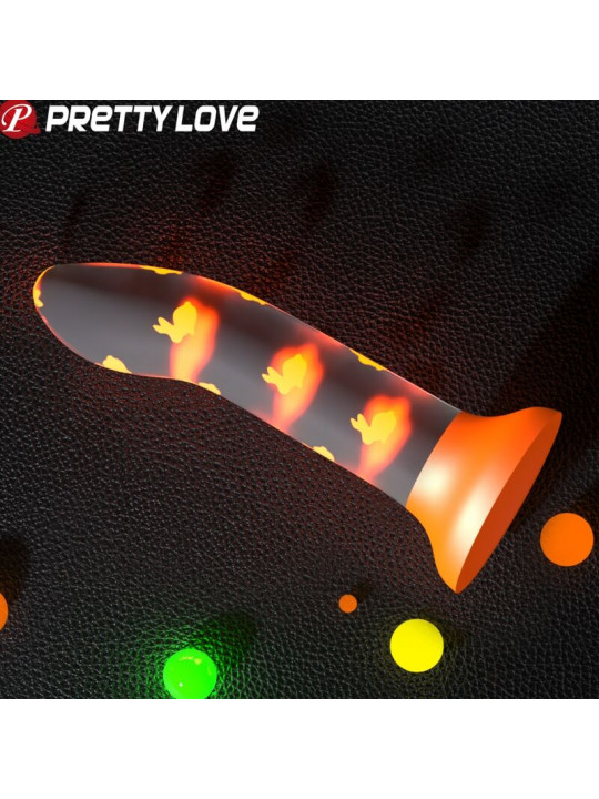 PRETTY LOVE - DILDO MAGICO NIGHTFALL SENZA VIBRAZIONI ARANCIO LUMINOSO