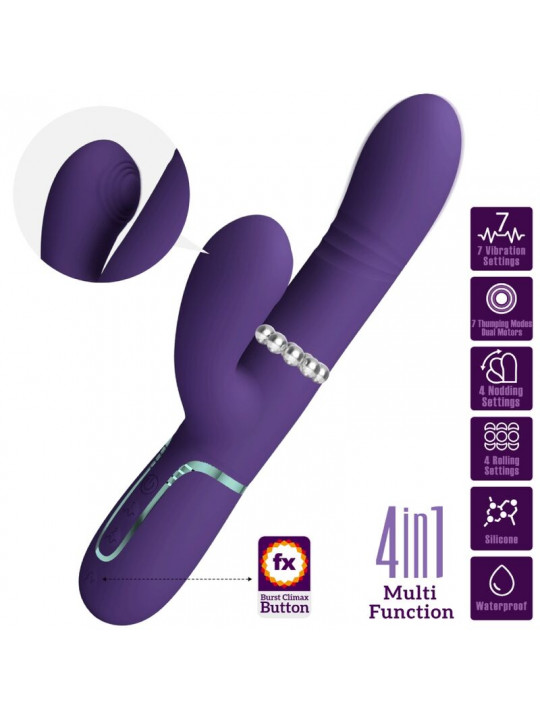 PRETTY LOVE - VIBRATORE MULTIFUNZIONE G-SPOT VIOLA