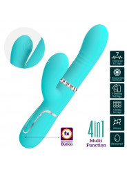 PRETTY LOVE - VIBRATORE MULTIFUNZIONE G-SPOT VERDE ACQUA