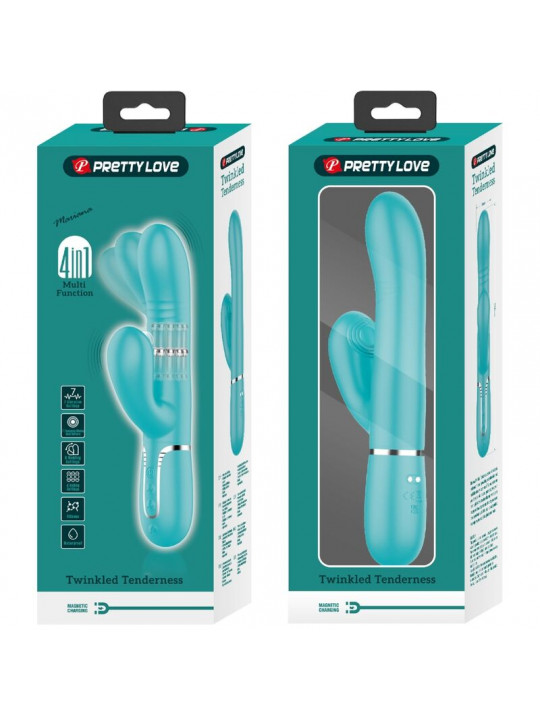 PRETTY LOVE - VIBRATORE MULTIFUNZIONE G-SPOT VERDE ACQUA