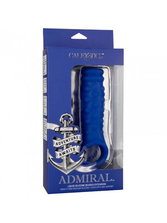 CALEXOTICS - ADMIRAL COPERTURA PER PENE CON PERLINE IN SILICONE LIQUIDO BLU