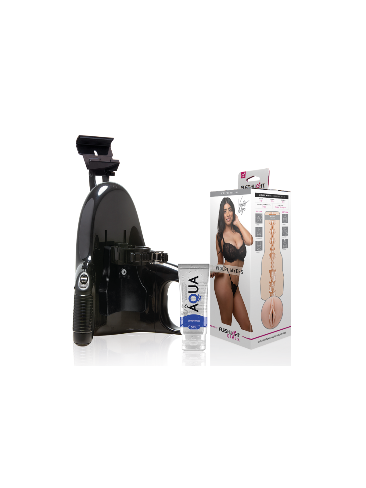 FLESHLIGHT - VIOLA MYERS WAIFU + LANCIO UNIVERSALE + LUBRIFICANTE AQUA QUALITÀ 50 ML