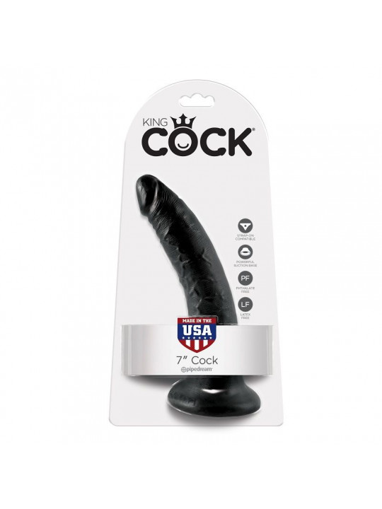 KING COCK - 7 DILDO NERO 17.8 CM