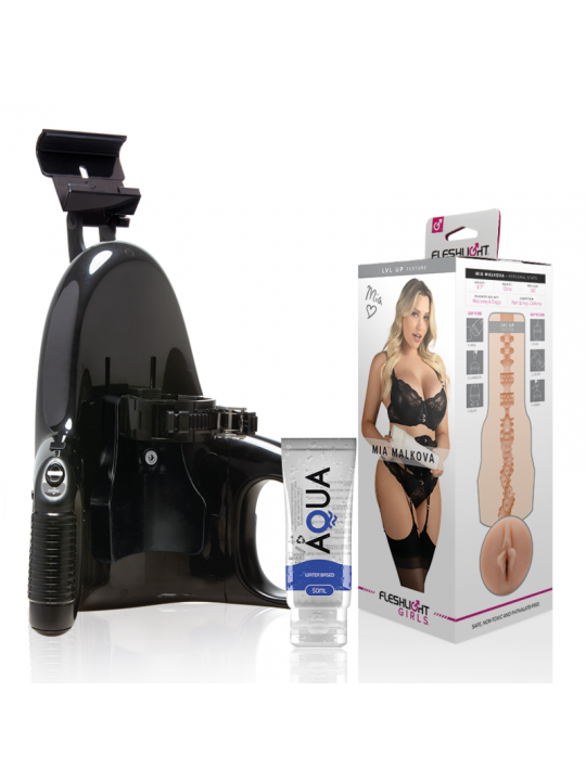 FLESHLIGHT - MIA MALKOVA VAGINA LVL UP + LANCIO UNIVERSALE + LUBRIFICANTE AQUA QUALITÀ 50 ML