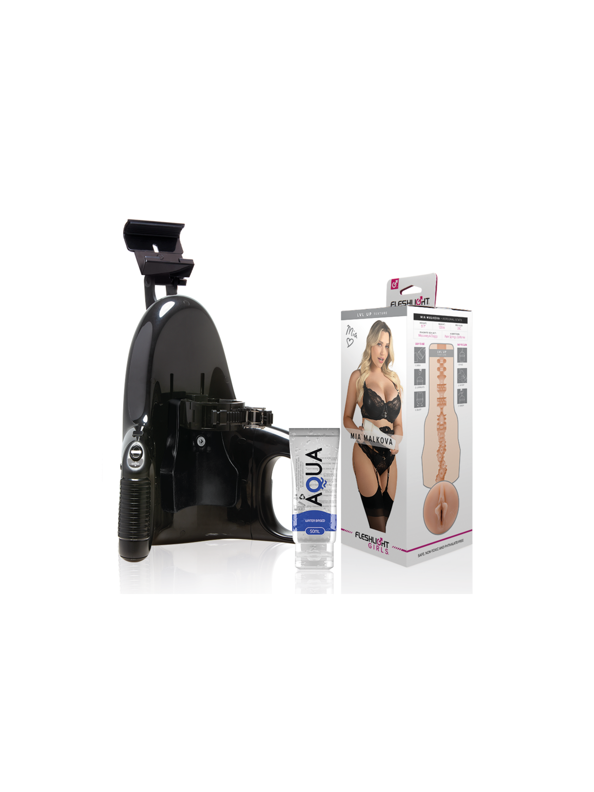 FLESHLIGHT - MIA MALKOVA VAGINA LVL UP + LANCIO UNIVERSALE + LUBRIFICANTE AQUA QUALITÀ 50 ML