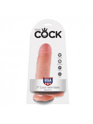 KING COCK - 7 DILDO FLESH CON SFERE 17.8 CM