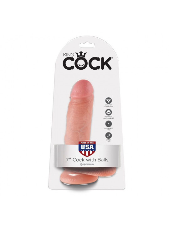 KING COCK - 7 DILDO FLESH CON SFERE 17.8 CM