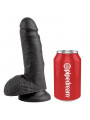 KING COCK - 7 DILDO NERO CON SFERE 17.8 CM