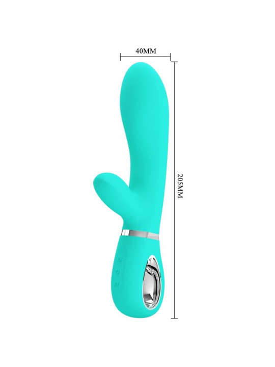 PRETTY LOVE - VIBRATORE MULTIFUNZIONE G-SPOT THOMAS VERDE ACQUA